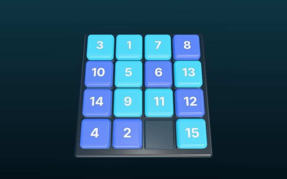 15 Puzzle 3D online game
